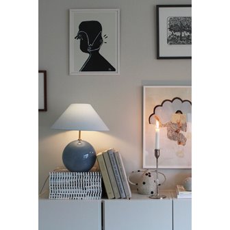 Szklana lampa stołowa kula Iris niebieska